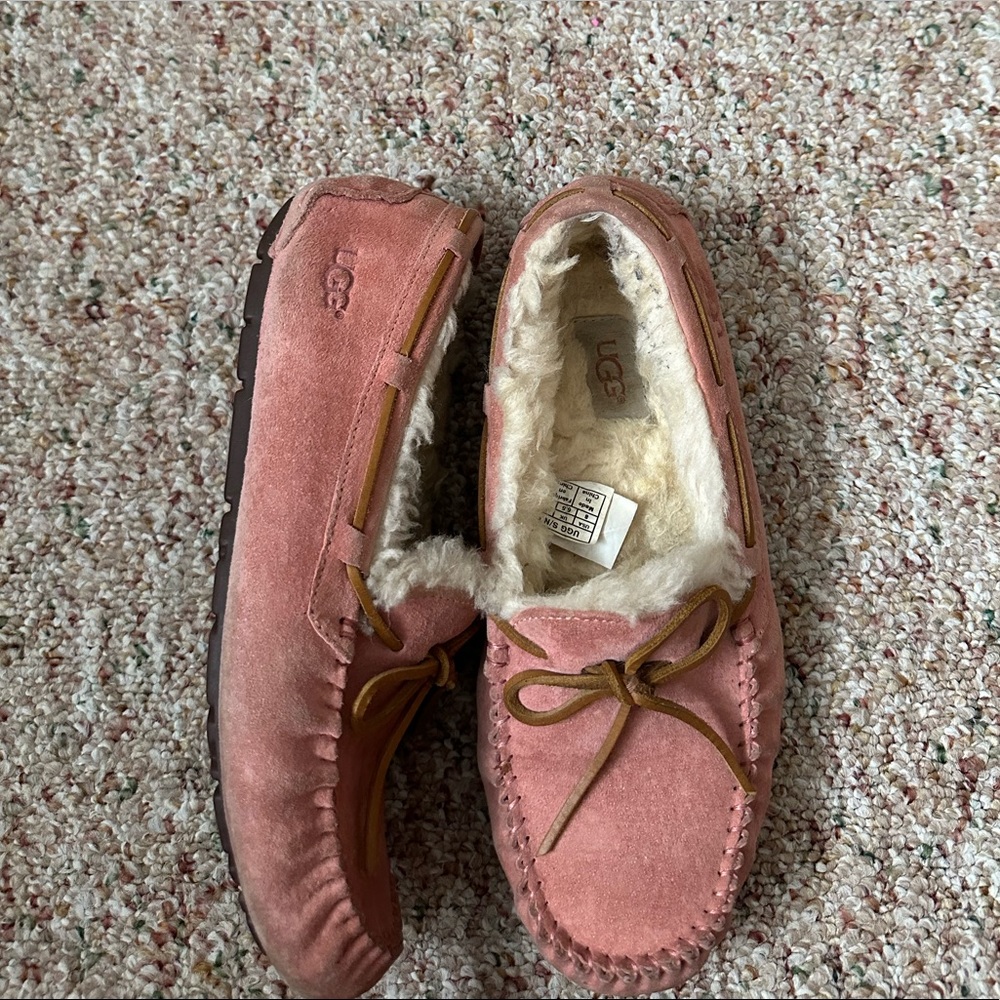 Pink Ugg moccasin slippers